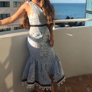 Light blue crotchet boutique dress